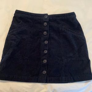 Navy Marine Layer corduroy button skirt